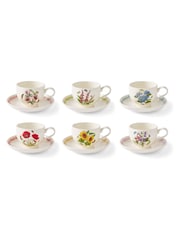 Portmeirion Set of 6 Multi Botanic Garden Meadow Breakfast Teacups And Saucers - Image 2 of 8