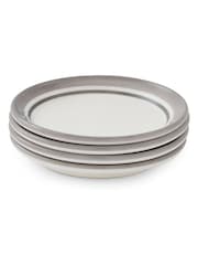 Portmeirion Grey Potter's Stripe Set of 4 Bread Plates - Image 5 of 8