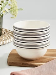 Portmeirion Grey Potter's Stripe 5.5 Inch Stacking Bowls set of 4 - Image 2 of 9