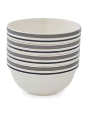Portmeirion Grey Potter's Stripe 5.5 Inch Stacking Bowls set of 4 - Image 6 of 9