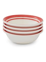 Portmeirion Red Potters Stripe 13cm Bowls Set of 6 - Image 5 of 8