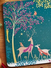 Sara Miller Green Woodland Tales Set of 4 Placemats - Image 2 of 8