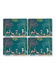Sara Miller Green Woodland Tales Set of 4 Placemats - Image 4 of 8