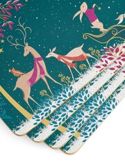Sara Miller Green Woodland Tales Set of 4 Placemats - Image 6 of 8