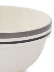 Portmeirion Set of 4 Grey Potter's Stripe 5 Inch Stacking Bowls - Image 7 of 9