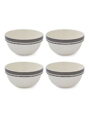 Portmeirion Set of 4 Grey Potter's Stripe 7 Inch Stacking Bowls - Image 3 of 9