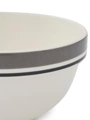 Portmeirion Set of 4 Grey Potter's Stripe 7 Inch Stacking Bowls - Image 7 of 9