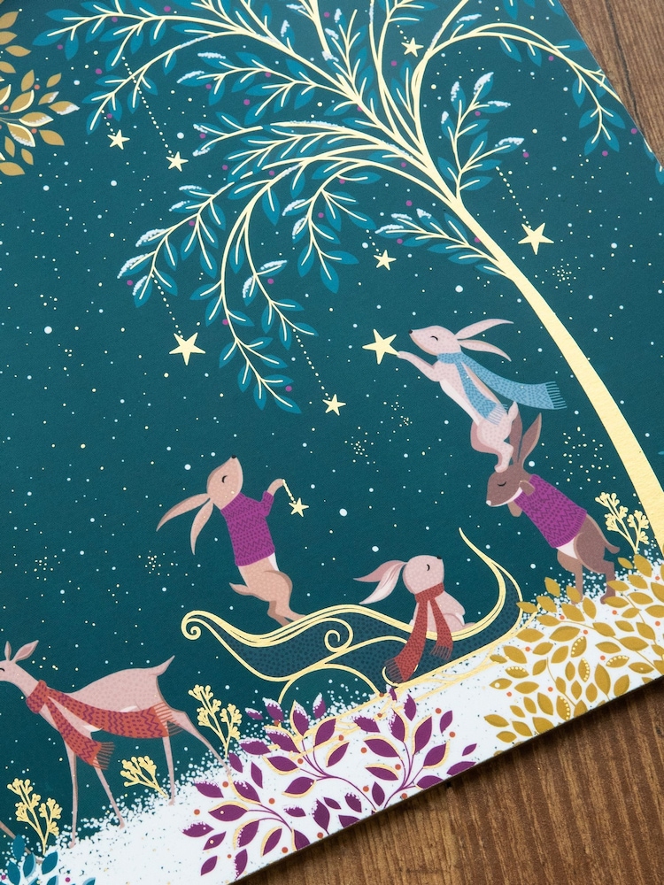 Sara Miller Green Woodland Tales Set of 4 Large Placemats - Image 1 of 8