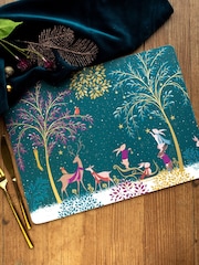 Sara Miller Green Woodland Tales Set of 4 Large Placemats - Image 2 of 8
