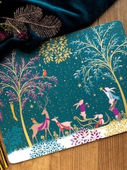 Sara Miller Green Woodland Tales Set of 4 Large Placemats - Image 3 of 8