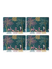 Sara Miller Green Woodland Tales Set of 4 Large Placemats - Image 4 of 8