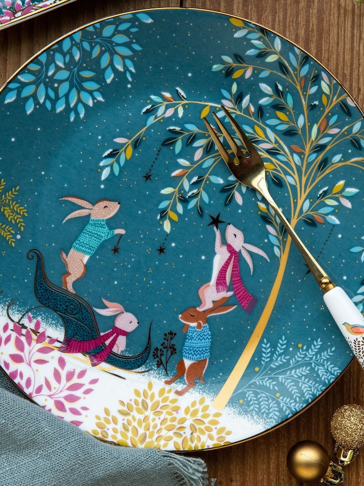 Sara Miller Multi Woodland Tales Set of 4 Plates - Image 1 of 3