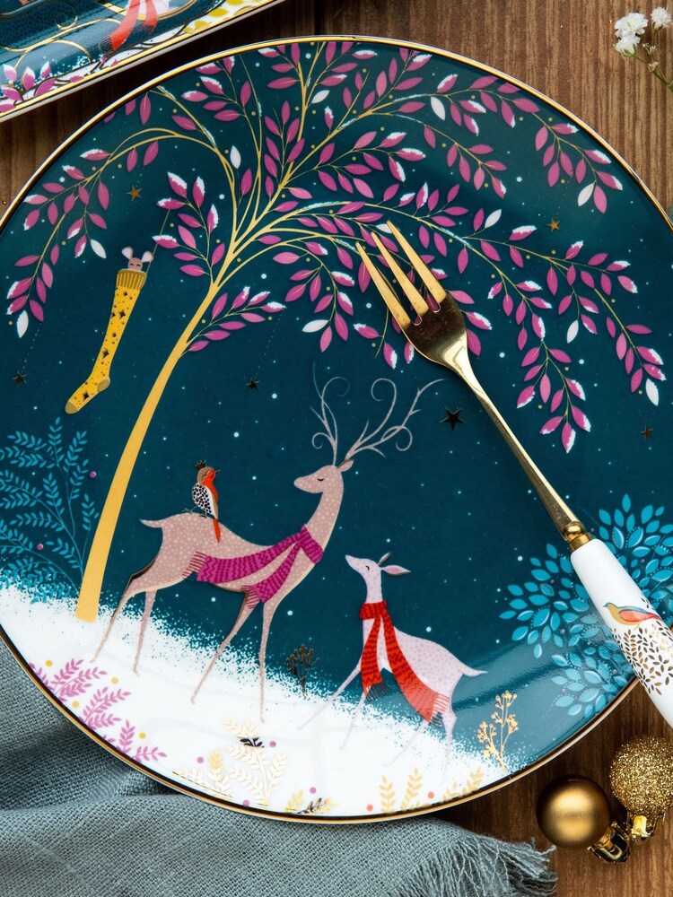 Sara Miller Multi Woodland Tales Set of 4 Plates - Image 2 of 3