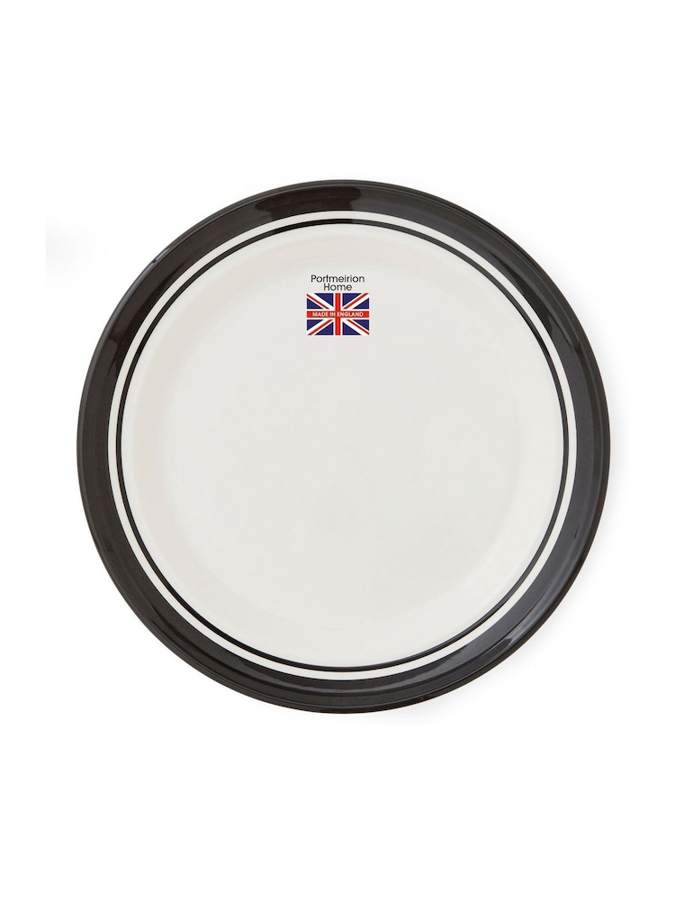 Portmeirion Black Potter's Stripe Set of 4 Dinner Plates - Image 10 of 10