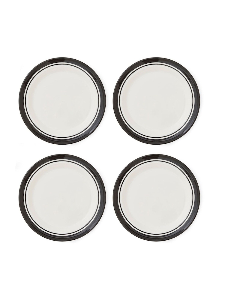 Portmeirion Black Potter's Stripe Set of 4 Dinner Plates - Image 2 of 10