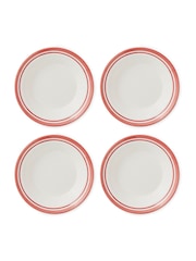 Portmeirion Set of 4 Red Potter's Stripe Soup Plates - Image 2 of 8
