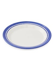 Portmeirion Blue White Potter's Stripe Set of 4 Dinner Plates - Image 3 of 10