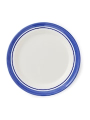 Portmeirion Blue White Potter's Stripe Set of 4 Dinner Plates - Image 4 of 10