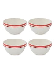 Portmeirion Red Potter's Stripe 5.5 Inch Stacking Bowls Set of 4 - Image 3 of 9