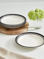 Portmeirion Black Potter's Stripe Set of 4 Side Plates - Image 1 of 10