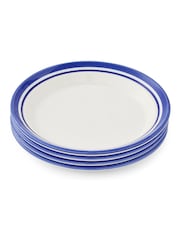 Portmeirion Blue White Potter's Stripe Set of 4 Side Plates - Image 3 of 5