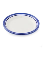Portmeirion Blue White Potter's Stripe Set of 4 Side Plates - Image 4 of 5