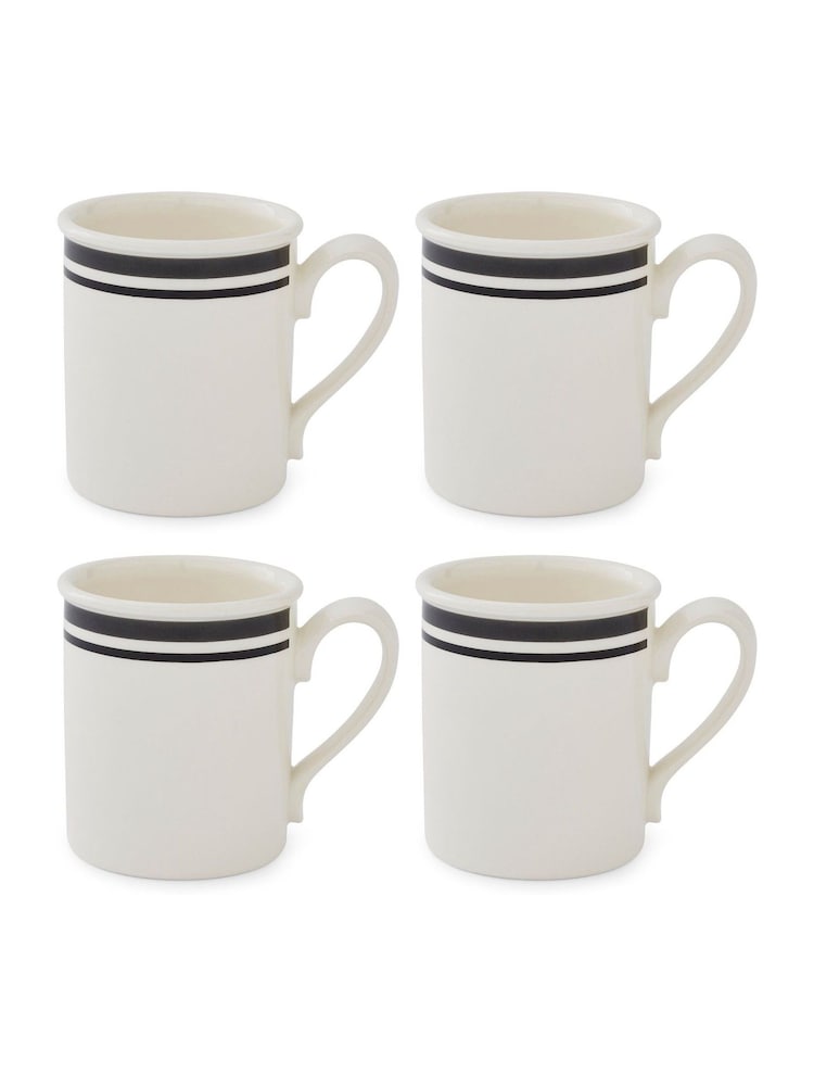 Portmeirion Black Potter's Stripe Set of 4 Breakfast Mugs - Image 2 of 10