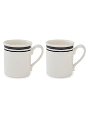 Portmeirion Black Potter's Stripe Set of 4 Breakfast Mugs - Image 5 of 10