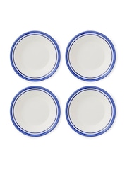 Portmeirion Blue White Potter's Stripe Set of 4 Soup Plates - Image 2 of 7
