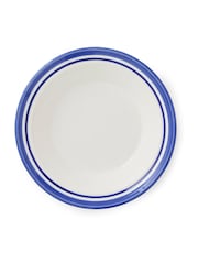 Portmeirion Blue White Potter's Stripe Set of 4 Soup Plates - Image 4 of 7