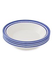 Portmeirion Blue White Potter's Stripe Set of 4 Soup Plates - Image 5 of 7