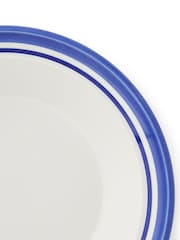 Portmeirion Blue White Potter's Stripe Set of 4 Soup Plates - Image 6 of 7