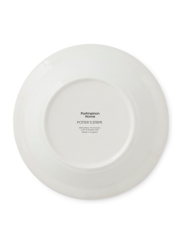 Portmeirion Blue White Potter's Stripe Set of 4 Soup Plates - Image 7 of 7