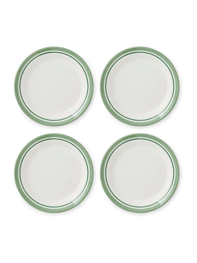Portmeirion Green Potter's Stripe Set of 4 Side Plates - Image 2 of 10