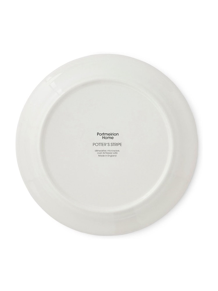Portmeirion Blue White Potter's Stripe Set of 4 Bread Plates - Image 7 of 7
