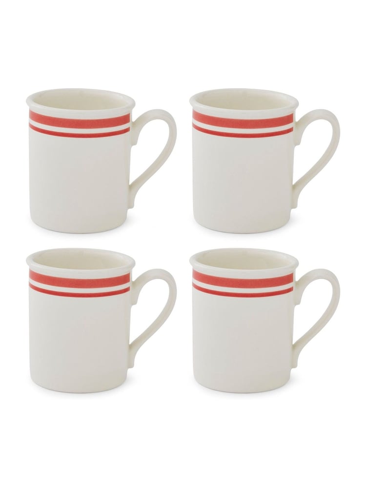 Portmeirion Red Potter's Stripe Set of 4 Breakfast Mugs - Image 2 of 10
