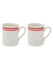 Portmeirion Red Potter's Stripe Set of 4 Breakfast Mugs - Image 5 of 10