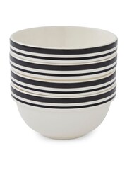 Portmeirion Set of 4 Black Potter's Stripe 5 Inch Stacking Bowls - Image 6 of 9