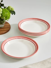 Portmeirion Red Potter's Stripe Set of 4 Side Plates - Image 1 of 10