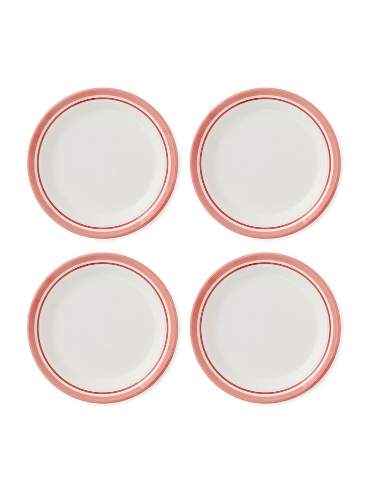 Portmeirion Red Potter's Stripe Set of 4 Side Plates - Image 2 of 10
