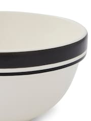 Portmeirion Set of 4 Black Potters Stripe 7 Inch Stacking Bowls - Image 7 of 9