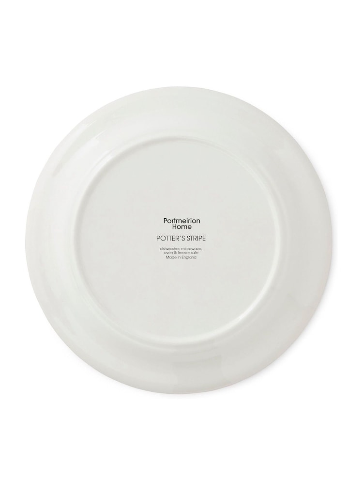 Portmeirion Red Potter's Stripe Set of 4 Dinner Plates - Image 10 of 10