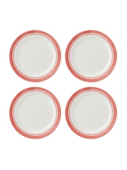 Portmeirion Red Potter's Stripe Set of 4 Dinner Plates - Image 2 of 10