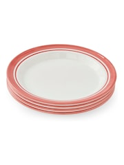 Portmeirion Red Potter's Stripe Set of 4 Dinner Plates - Image 7 of 10