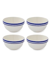 Portmeirion Blue White Potter's Stripe 5.5 Inch Stacking Bowls Set of 4 - Image 3 of 9