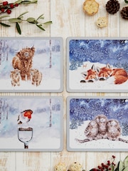 Royal Worcester Set of 4 Multi Wrendale Designs Winter Sky Placemats - Image 1 of 4