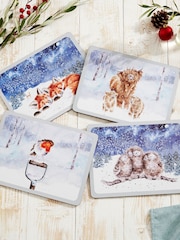 Royal Worcester Set of 4 Multi Wrendale Designs Winter Sky Placemats - Image 2 of 4