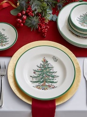 Spode Green Christmas Tree Set of 4 Dinner Plates - Image 1 of 5