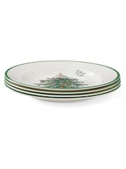 Spode Green Christmas Tree Set of 4 Dinner Plates - Image 4 of 5