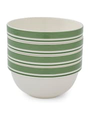 Portmeirion Set of 4 Green Potter's Stripe 7 Inch Stacking Bowls - Image 7 of 9